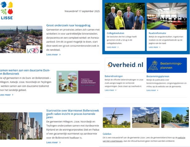 Cover nieuwsbrief Lisse